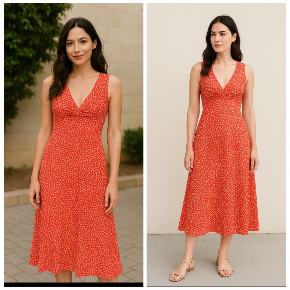 NWT Rebecca Taylor Malia Red Floral Jacquard Midi Dress Size 0 - Picture 2 of 12